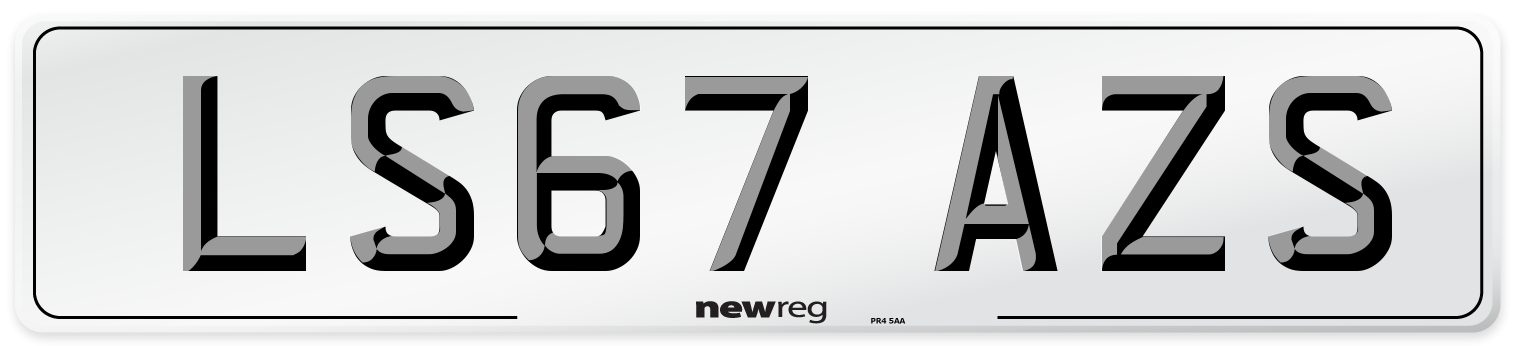 LS67 AZS Number Plate from New Reg